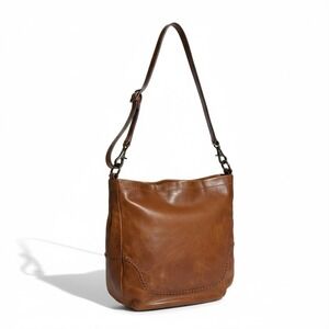 Frye Melissa Hobo Bag Cognac Brown Leather Whipstitch Slouchy Shoulder Bag